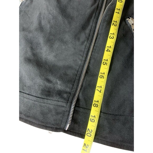 Forever 21 Y2K Western Fringe Zipper Jacket Faux Suede, Size M, Black - Picture 8 of 9